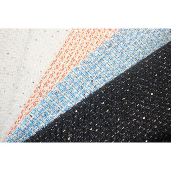 Stock a Roll Wholesale Luxury New Design 100 Polyester Yarn Dyed Tweed Fabric for Autumn and Winter Women's Coat Clothing