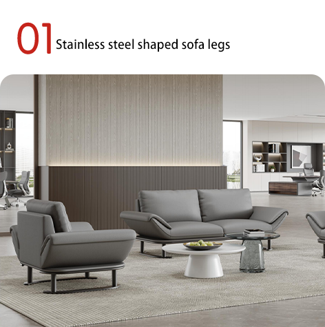 Office Sofa, Business Sofa, Reception Sofa, Office Sofa, Three-Seater Combination Sofa, Modern Guest Sofa