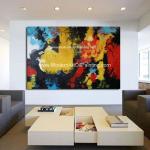 Abstract Acrylic Painting The Fire / Contemporary Canvas Wall Art Framed On