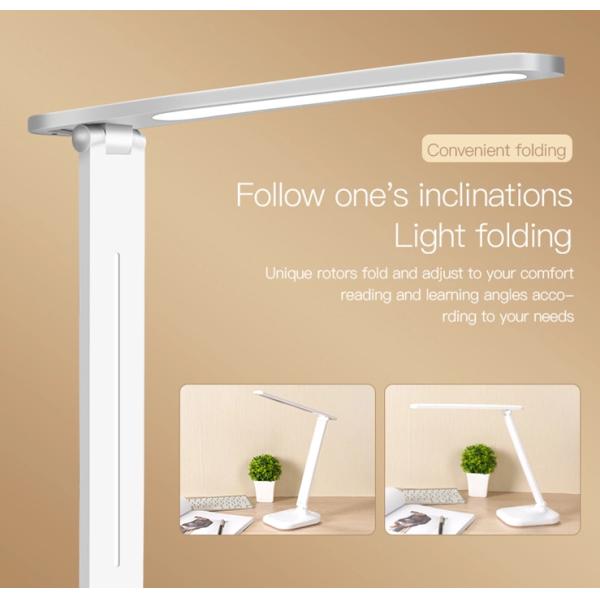ABS 2000MAH Study Lamp With Adjustable Brightness , Foldable 7W Desk Reading Lamp