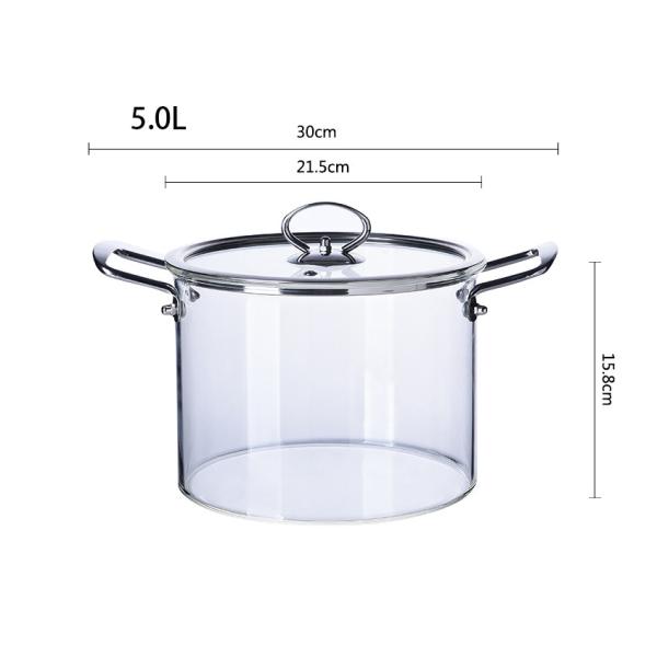 Clear Double Ear Borosilicate Pyrex Glass Cooking Pots