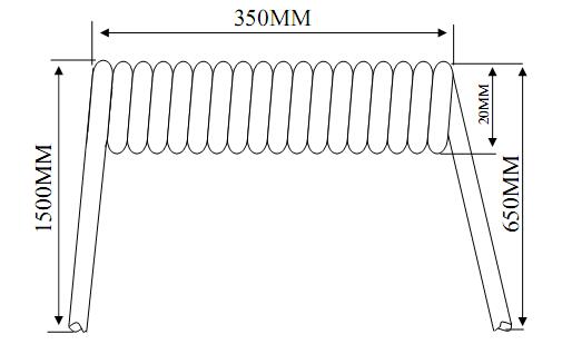 1000V PUR Curly Cable UL20234 26AWG 6C OD5.5mm VW-1 Glossy Black L=350mm