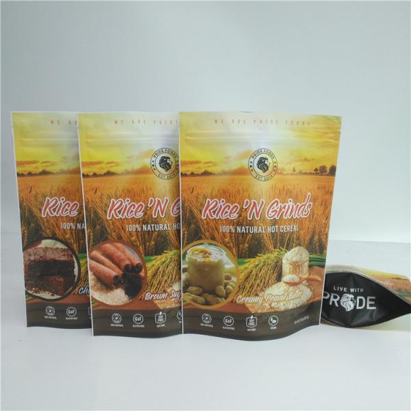 Quality Resealable Foil Pouch Packaging Food Pouches Cereal Rice Seed Nuts Bag Full Color Printed for sale