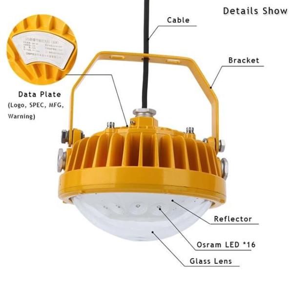 IP65 Waterproof Industrial Explosion Proof LED Lights 5500K Explosion Proof Lamp