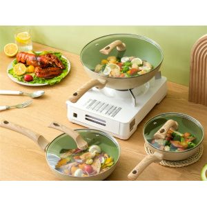 China ODM Non Stick Aluminum Cookware Set 5Piece With Detachable Handles on sale