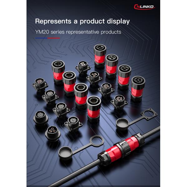 CNLINKO Waterproof 4 Pin Welding Male and Female Cable Connector 4Pin Panel Mount Round Connector