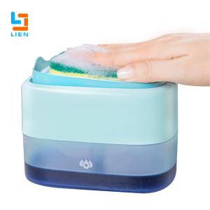 China Kitchen Cleaning Sponge Brush Holder Dishwashing Liquid Soap Dispenser on sale