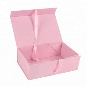 China custom pink baby children apparel gift box  wedding dress folding gift box wholesale
