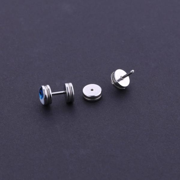 Custom blue eye round stud earrings cool stud earrings for boys