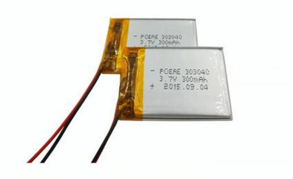 Quality Safety High Performance Lipo Battery / 300mAh Rechargeable Li Polymer Battery With 40mm Length for sale