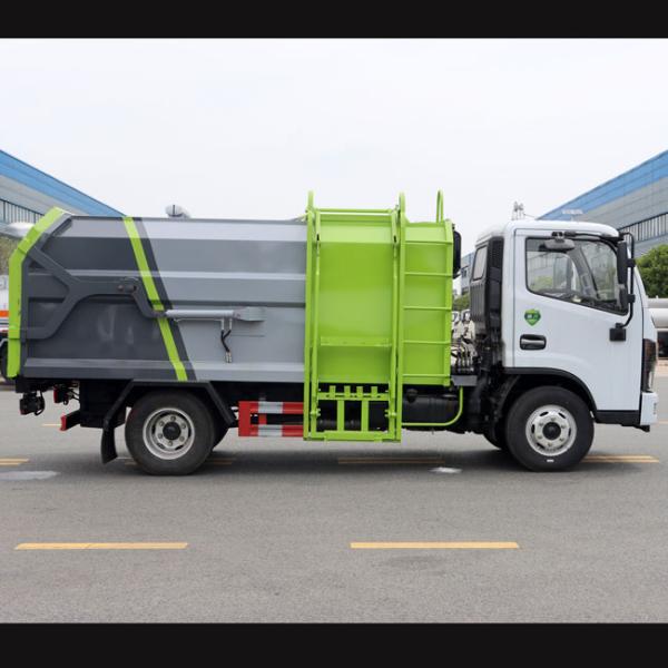 4x2 6 Wheels 6 CBM Compactor Garbage Truck With Sidecar Hitch Bucket for City Road