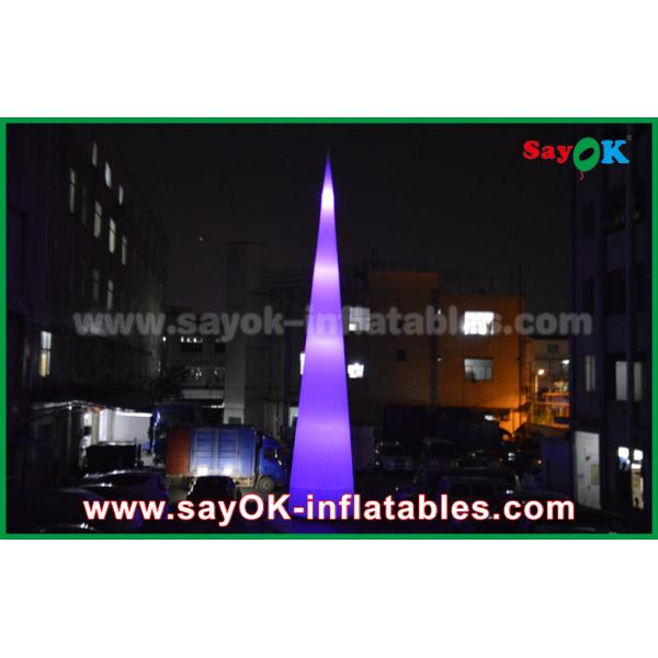 Outdoor LED Light Grounding Decoration Inflatable Cone For Advertising