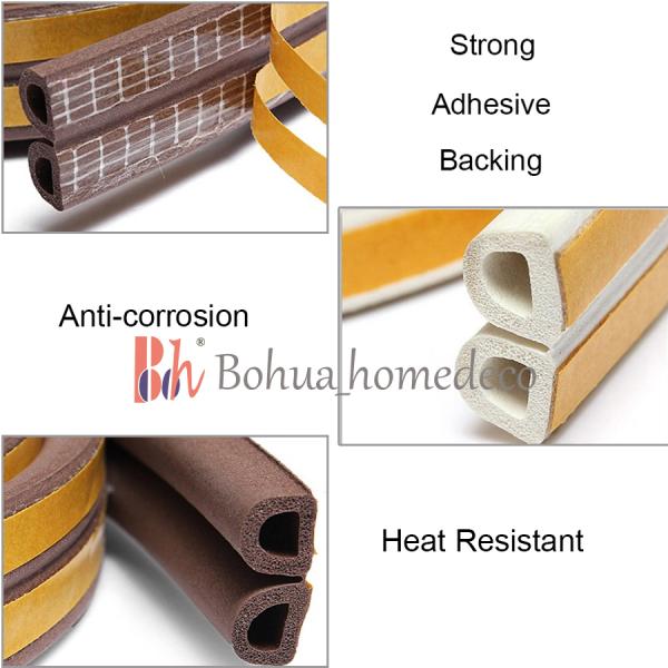 Multifunction EPDM Rubber Seals Self Adhesive Foam Weatherstrips Draught Excluder