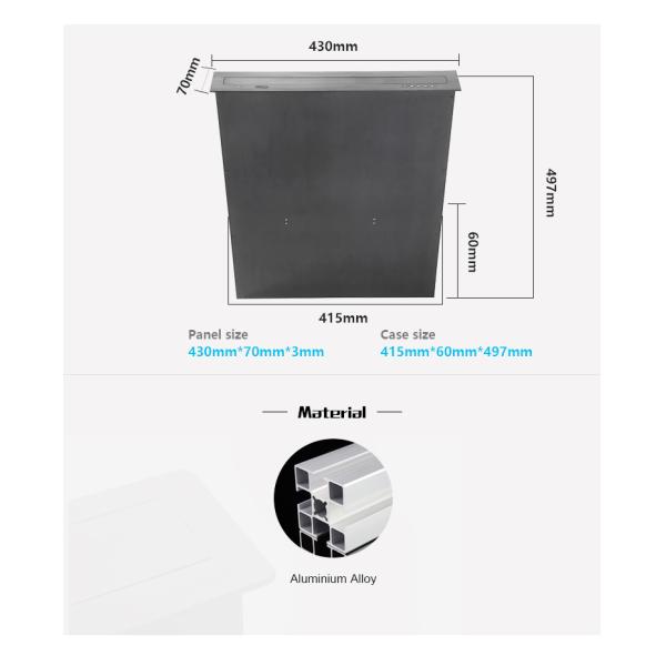 23.8" Touch Screen Table LCD Monitor Lift Motorized Conference System Solution