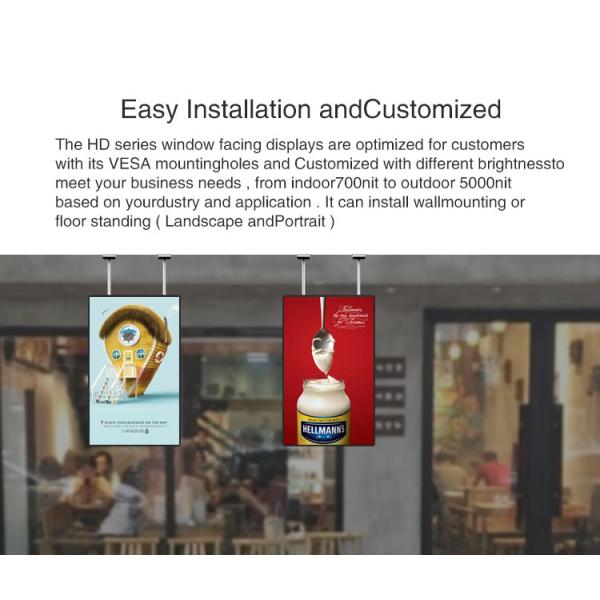 Ceiling Mounted 43 Inch 2500cd/m2 TFT LCD Advertising Display