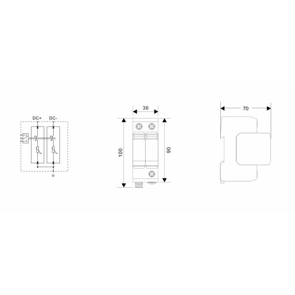 BR-40-110 DC SPD Surge Protection Device Dc Surge Suppressor 40kA 110v Pv Surge Arrester