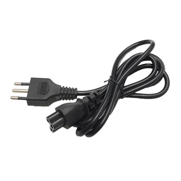 ISO9001 European 2 Pin Ac Power Cord Cable 1.2m For Laptop