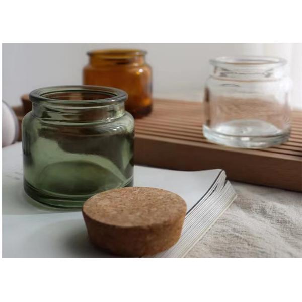 Cylinder 3oz 7oz Mini Amber Glass Candle Jar clear Green Empty Glass Jar for Candle