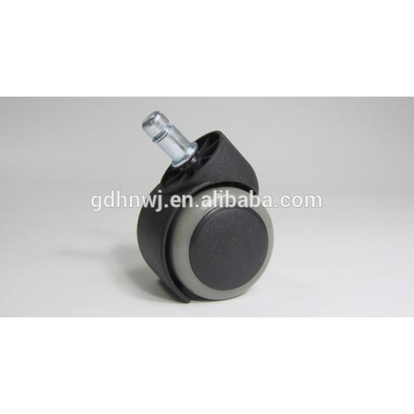 big size caster double wheels ring stem furniture casters, black with grey 50mm (FC2911)