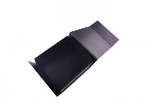 China UV Logo Printed Paperboard Folding Gift Boxes , Black Gift Boxes With Lids wholesale