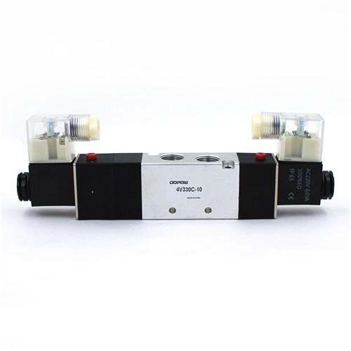 China 4V330C-10 5 Way 3 Position Solenoid Valve Directional Control 5 3 Way Pneumatic Valve wholesale