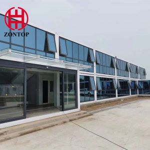 China Zontop Steel Structure  Contemporary 20ft / 40ft Glass Modular Container Prefab House on sale