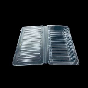 China Food Grade Transparent PET Blister Clamshells with Locking Slots for Secure Reagent Kit Packaging on sale