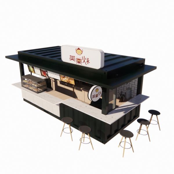 20ft Container Prefabricated Shops Stores Bathroom Included and Customized Color for Your Commercial Space