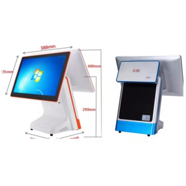 15.6 Inch i5 8+256GB Cash Register POS , Windows10 Capacitive Touch Screen POS Monitor Built-in Thermal Printer for Restaurant