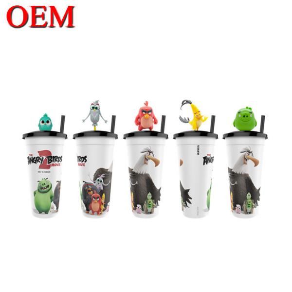 Custom Figure Double Walled Plastic Straw Cup Reusable Water Cup OEM Plastic Toy Factory