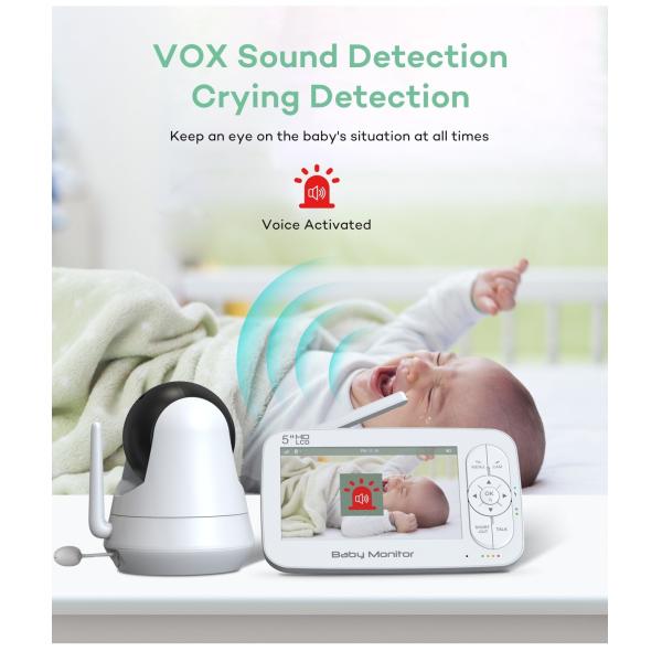5 Inch HD Wireless Baby Monitor with Pan Tilt Camera and Night Vision
