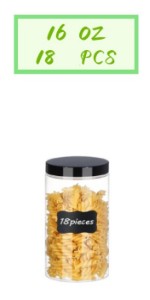 Plastic Jars with Black Lids