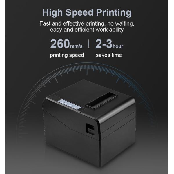 260mm / Sec Thermal Receipt Printer WiFi Bluetooth USB Ethernet