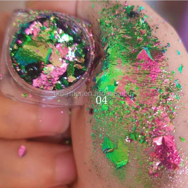 Get the Perfect Eye Makeup Look with Excellent Nail Art Effect Chameleon Flakes