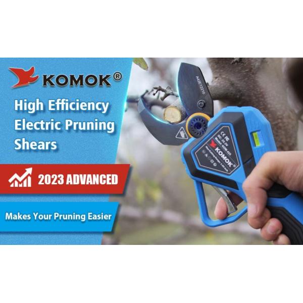 KOMOK Electric Tree Pruning Shears With SK5 Blades 2pcs 2000mAH Battery