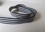 3.5cm Polyester Webbing Tape / Tote Bag Handles Webbing Blue And White Stripe