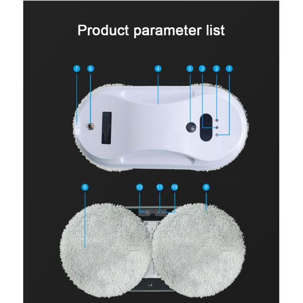 72 Watt Automatic Window Cleaner Robot Smooth 65dB Electric Glass Cleaner Automatic