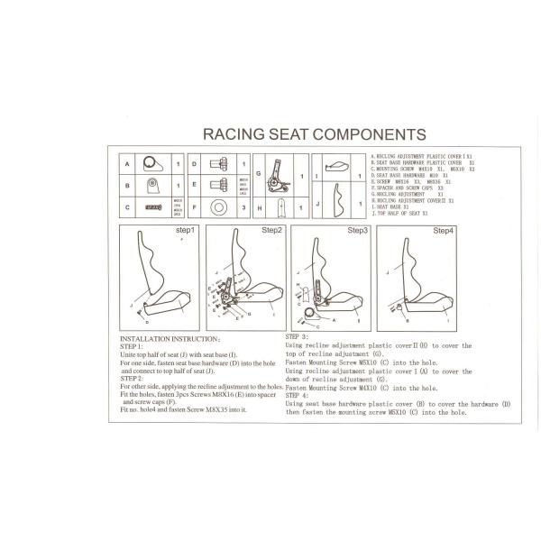 JBR1019A Red Fabric Custom Racing Seats High Elastic Sponge Multi Color