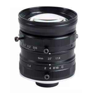 China 6mm 2/3 F1.4-16 5MP C Mount Manual Iris Machine Vision Lens for Industrial Measurement or Inspection on sale
