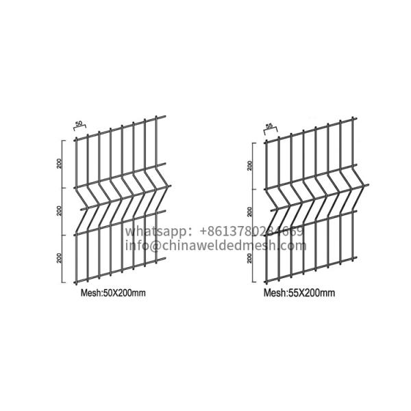 Green 3d Folds Welded Mesh Fence Ce Certificate For Garden