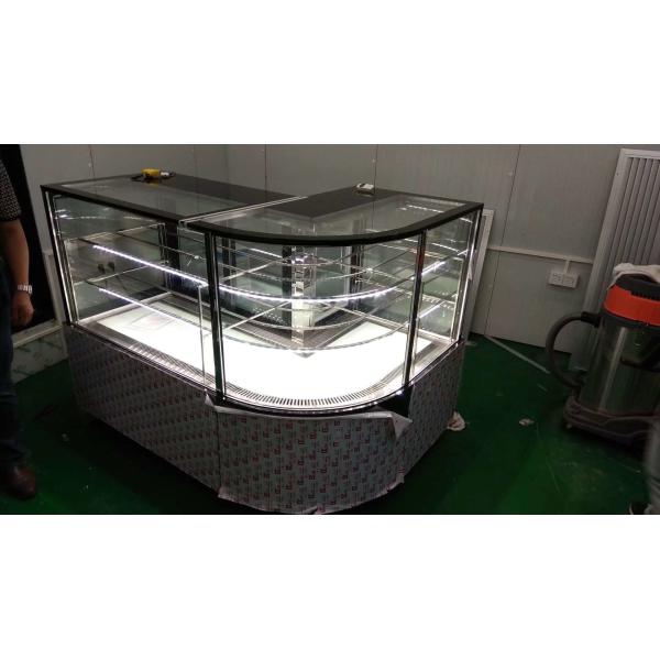 Danfoss Compressor Cake Display Freezer With Back Open Glass Door Bakery Display Cases