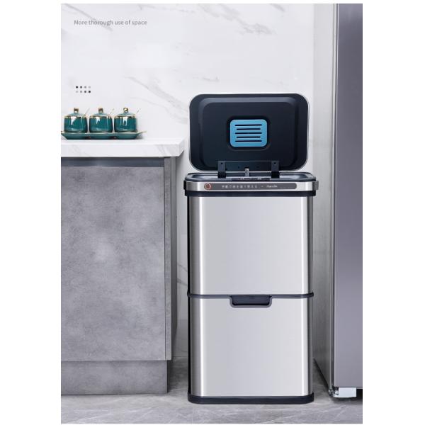 Customized Dry Wet Sorting Trash Can Stainless Intelligent Sensor Trash Can