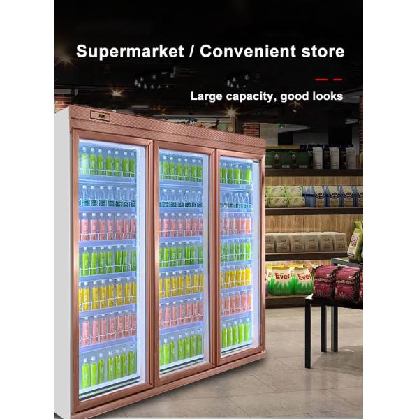 Deluxe Split Vertical Supermarket Refrigerating Display Cabinet Fridge For Drinks