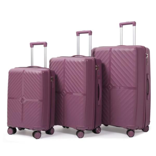 School Large Capacity 8-Wheel Spinner Trolley Cases Durable Versatile PP Eco-Friendly Light Travel Luggage Sets TSA Modern Stylish