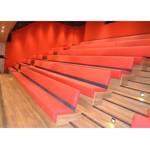China Pratically Upholstered Retractable Theater Seating Optional Backrest With Strong Understructure wholesale