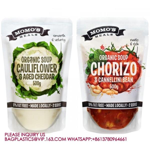 soup Pouch Microwavable Good Grade Stand Up Cooking Retort Pouch For Soup Food Packing