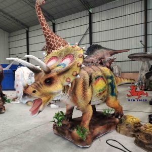 Bespoken Amusement Park Eyes Blinking Dinosaur Triceratops Model