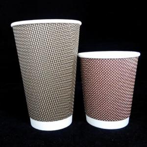 China Logo Printed Disposable Paper Cup Ripple Paper Coffee Cups Recyclable Flexo Printing wholesale