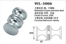 China small door handle shower door knob shower door hardware WL-3006 Dia.30x25mm wholesale
