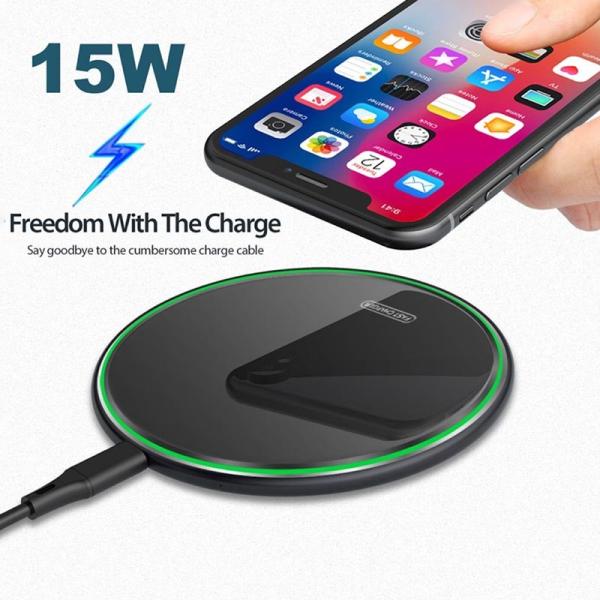 Universal 15W OVP OTP OCP Aluminum Wireless Charger Custom logo